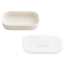 TACKAON 幼兒用 123 矽膠餐具組, 1套, 長碗 + 蓋子, 象牙白