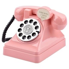 나나컴퍼니 인테리어 소품 앤틱 빈티지 전화기 저금통, 핑크, 1개