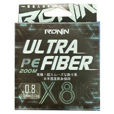 RONiN 獵漁人 高標準專業PE線 ULTRA FIBER X8 0.8號, 綠色, 1個