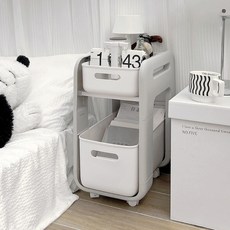 LivingWorks 多用途廚房整理附輪圓形推車 大型, 單一顏色, 2層