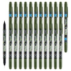 Lineplus 可水洗水性OHP筆 M F 2款 x 12入組, 黑色, 藍色, 1套