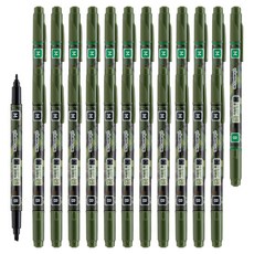 라인플러스 물로 지우는 수성 OHP 펜 M B 2종 x 12p 세트, 흑색, 녹색, 1세트