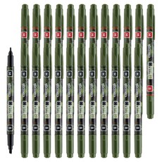 Lineplus 水擦式水性OHP筆 M B 2款 x 12支組, 黑色, 紅色, 1套