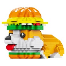 J-AREA 漢堡威爾斯柯基犬奈米積木, DMF003ja, 1個