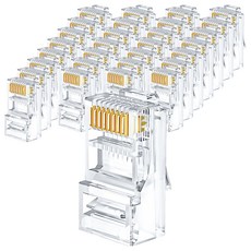 인네트워크 CAT.5E UTP 랜케이블 제작용 RJ45 8P8C 플러그 IN-8P8C5, 투명, 100개, 22.5mm