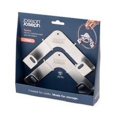 Joseph Joseph 壁掛式鍋蓋收納架, 1個, 不鏽鋼色