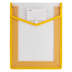 Greenuer 馬卡龍色系按扣式A4文件夾, 1個, 黃色