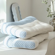 Home of flowers 日本反牽引枕頸椎枕/豆豆枕/透氣枕, 淺藍色, 1個, 74 x 48cm