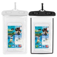 삶앤 스마트폰 야광 방수팩 2종 세트, 화이트, 블랙, 1세트