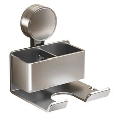 吸盤系列 吹風機置物架 免打孔浴室收納架, 1個, 太空鋁