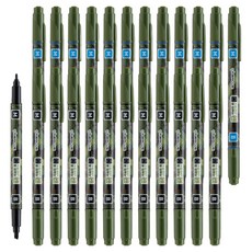 Lineplus 水擦式水性OHP筆 M B 2款 x 12支組, 黑色, 藍色, 1套