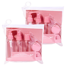 Nalli Sisters 可攜式分裝瓶 旅行用空瓶 6件組, 粉紅色, 2套