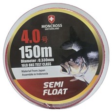 MONCROSS SWITZERLAND 鯽魚釣魚用半浮水淡水主線 150m, 1個, 透明