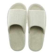 Home of flowers 繁花之家 日式亞麻室內防滑棉拖鞋, 綠色, 1雙