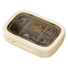 多用途藥丸分裝收納盒 黃色 6格 10 x 7 x 2.5 cm, 1個