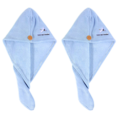 Reddot 紅點生活 韓系加厚超吸水速乾髮帽包巾, 淺藍白鶴, 2個