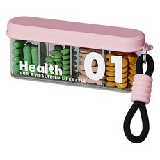 Ilovehome 旅行用藥品收納盒 粉紅色 11.5 x 2.5 x 4.3 cm, 1個