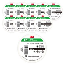 쓰리엠 템플렉스 비닐 전기 테이프 170 흰색, 10개