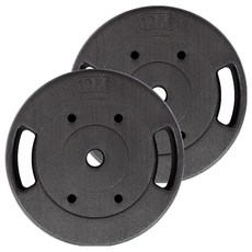 반석스포츠 PVC 코팅 국산 K 바벨, 10kg, 2개, 블랙