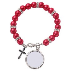 微笑 DIY 照片繪圖飾品手鍊念珠, 1個, 紅色