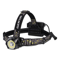 GENTOS DIO遠距 + 廣範圍頭燈 USB充電 700流明 IP64 DI-H234H, 黑色, 1個