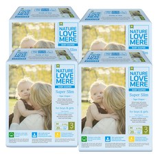 NATURE LOVE MERE 超薄黏貼型尿布 M號 男女通用 3階段 20片 x 4包, 80張