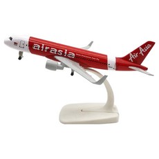 自製模型飛機 亞洲航空 實心 A320 20cm 1:300 20_320, 隨機出貨(底座), 1個