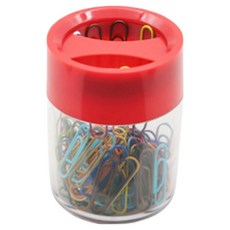 KODACHIEF 簡潔桌面迴紋針盒 5.5 x 7 cm + 100入迴紋針組, 1套, 紅色(迴紋針盒)