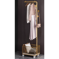 IKA宜卡 置物籃 鐵製衣帽架 SLA03, 金色