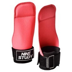 NINE STUDY 手腕拉力雙層超細纖維健身拉力帶 亮粉色 左右手套組, 1套