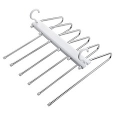 Dodo Living 可折疊6層不鏽鋼褲架, 白色, 1個