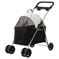 MARKET B 狗狗 Walk-meong 輕量分離式寵物推車 YA-807, 1個, 黑色 + 白色
