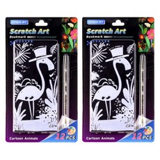 크블랑스 패션 스크래치 페이퍼 컬러링북 12종 + 펜슬포함 세트 70 x 155 mm, 008, 2세트