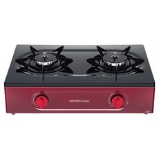나비엔매직 가스레인지 와인레드 2구 고객직접설치, GRF-1322PD, LPG