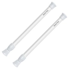 Market Plan 基本款免鑽孔多用途超強力彈簧伸縮桿 2入, 白色