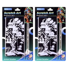 크블랑스 패션 스크래치 페이퍼 컬러링북 12종 + 펜슬포함 세트 70 x 155 mm, 003, 2세트