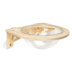 哈囉毛孩 吸盤/釘牆兩用 實木太空艙貓跳台貓窩, 實木色, 1個