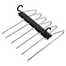 Dodo Living 可折疊6層不鏽鋼褲架, 黑色, 1個