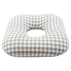 그리뉴얼 귀눌림 방지 체크 베개 쿠션, 그린, 1개