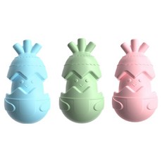 soonZAM 寵物蛋形紓壓耐咬玩具3件組, 1套, 藍色, 粉紅色, 綠色