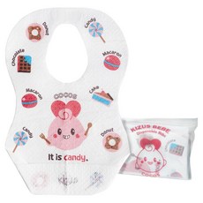 Kizus 語言發展拋棄式防水圍兜, 可可斯甜點, 1個, 20入