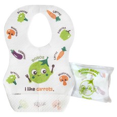 Kizus 語言發展拋棄式防水圍兜, 波波斯蔬菜, 1個, 20入