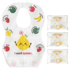 Kizus 語言發展拋棄式防水圍兜, 艾斯水果, 3個, 20入