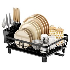 Libreca 排水碗盤瀝水架 43 x 33 x 15 cm, 1個, 黑色, 1層