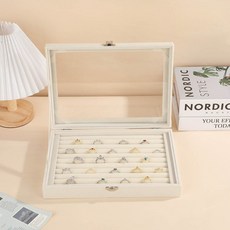 리빙웍스 칸칸벨벳 악세서리 대용량 보관 정리 진열함 대형 올벨벳