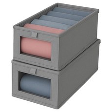 Healing Spot 衣物收納整理箱, 2個, 灰色