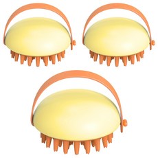 Wavydays 寵物沐浴手柄毛刷 7.8 x 4.6 cm, 3個, 黃色