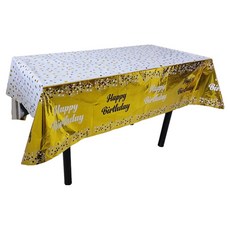 Market Pio 生日快樂 一次性桌布 款式1, 1入, 4個