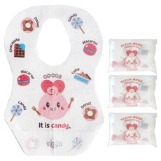 Kizus 語言發展拋棄式防水圍兜, 可可斯甜點, 3個, 20入