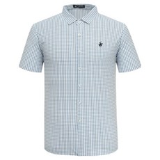 BEVERLY HILLS POLO CLUB 比佛利保羅 男士夏季輕薄格紋短袖襯衫